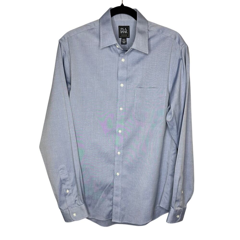 Jos. A. Bank Traveler Shirt Slim Fit Light Blue 15.5‎ 35 Cotton Non-Iron